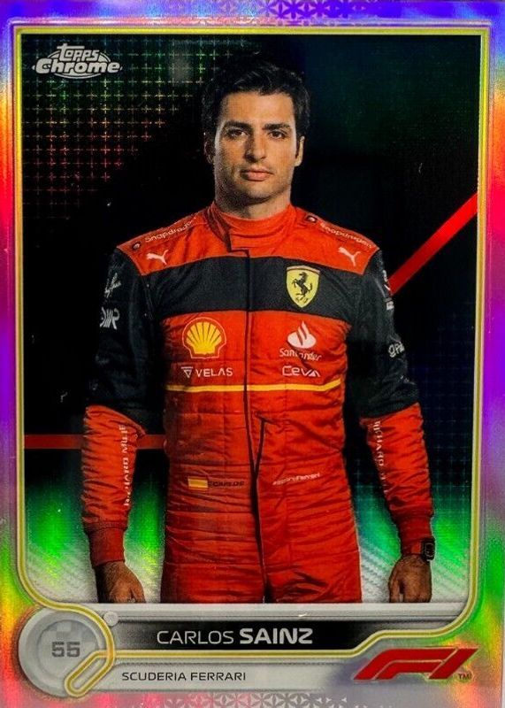 Carlos Sainz 2022 Topps Chrome Formula 1 #29 Pink Refractor /75 SGC 10