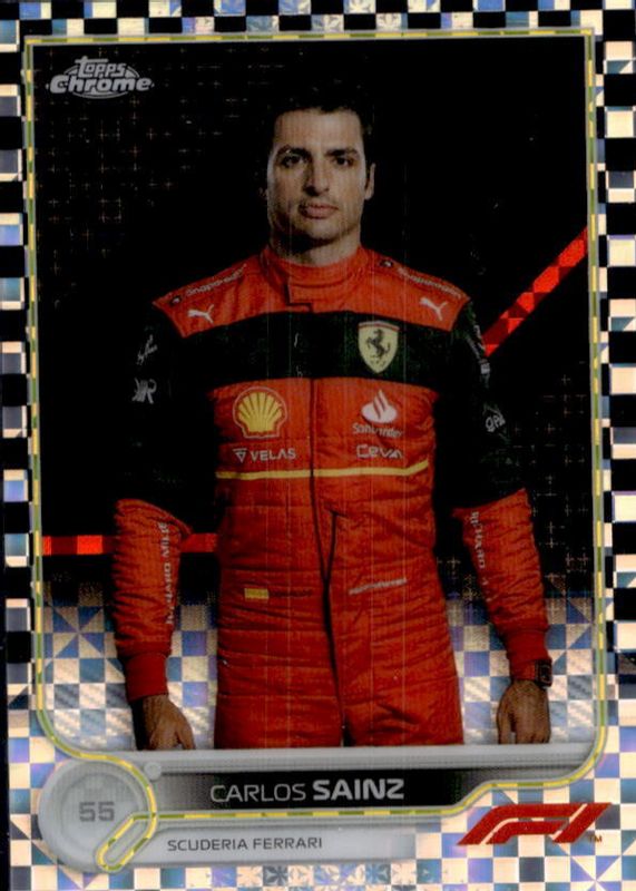 Carlos Sainz 2022 Topps Chrome Formula 1 #29 Checker Flag Refractor RAW