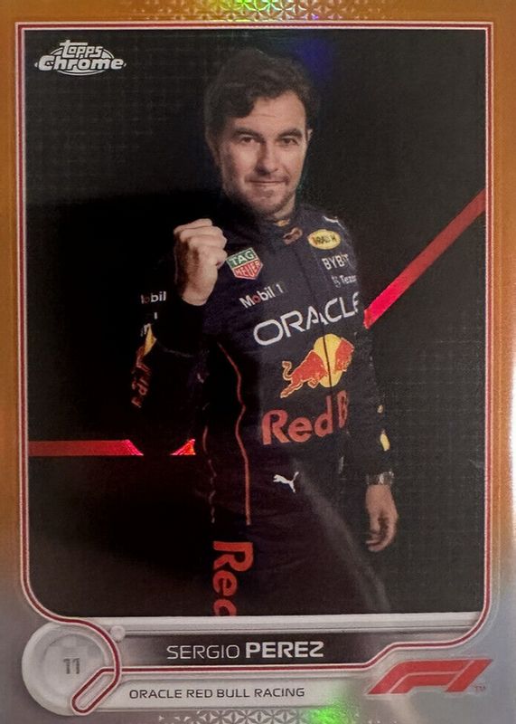 Sergio Perez 2022 Topps Chrome Formula 1 #21 Orange Refractor /25 RAW