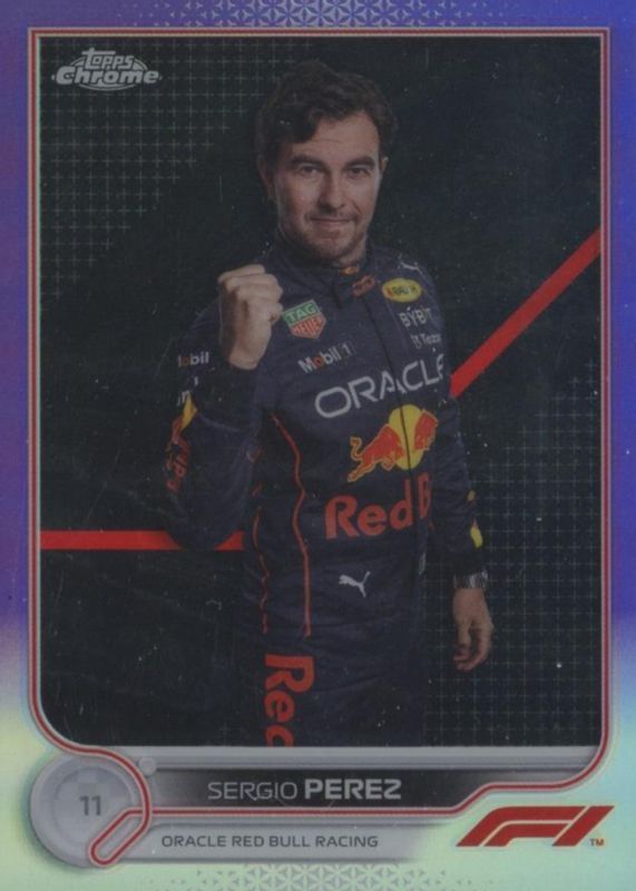 Sergio Perez 2022 Topps Chrome Formula 1 #21 Purple Refractor /399 SGC 10