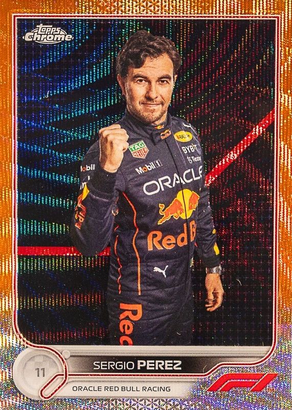 Sergio Perez 2022 Topps Chrome Formula 1 #21 Orange Wave Refractor /25 RAW