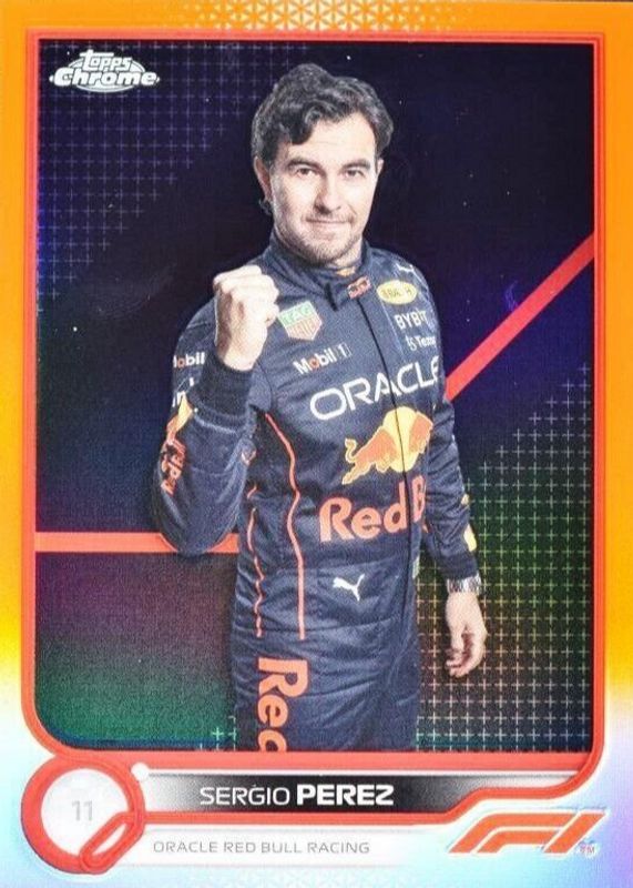 Sergio Perez 2022 Topps Chrome Formula 1 #21 Orange & Red Refractor SGC 10