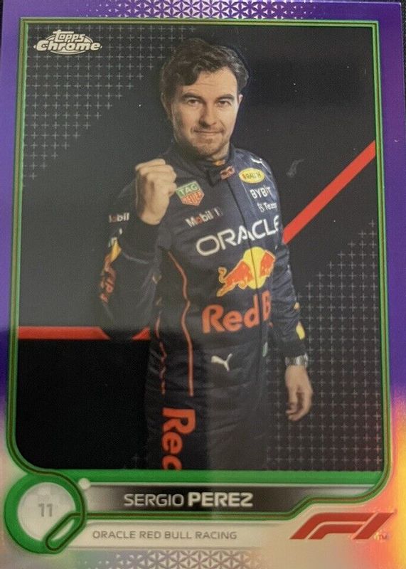 Sergio Perez 2022 Topps Chrome Formula 1 #21 Purple & Green Refractor SGC 9.5