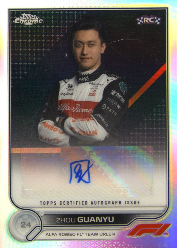Zhou Guanyu 2022 Topps Chrome Formula 1 #CAC-GZ Autographs Price
