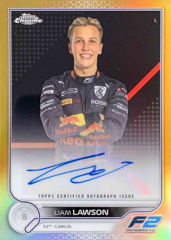 Liam Lawson 2022 Topps Chrome Formula 1 #CAC-LL Autographs - Gold Refractor /50 SGC 8.5