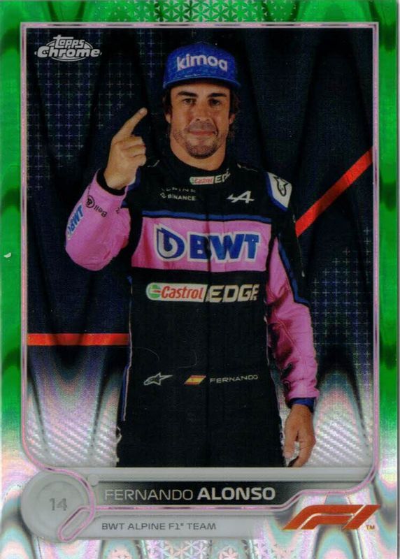 2022 Topps Chrome Formula 1 #13 Green RayWave Refractor /99