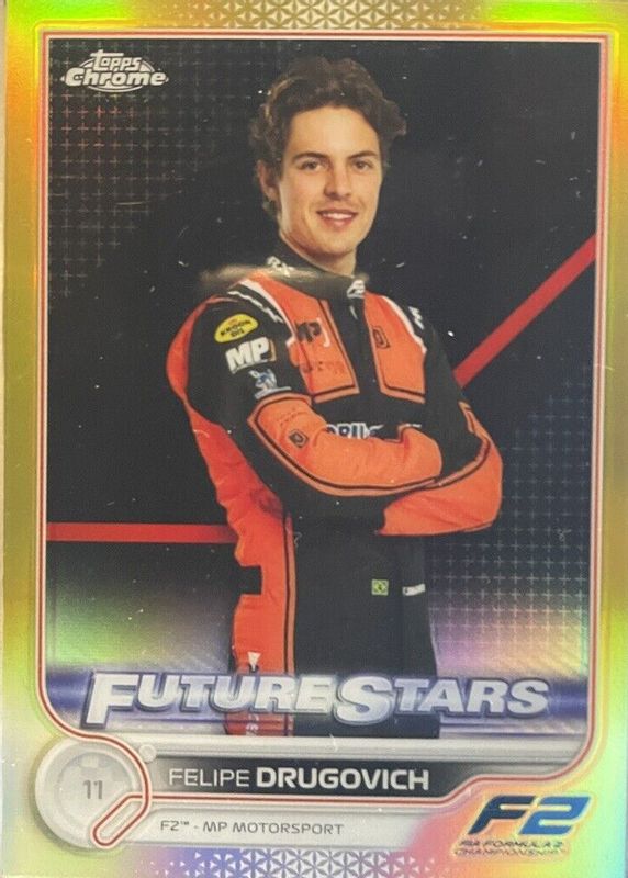 Felipe Drugovich 2022 Topps Chrome Formula 1 #87 Gold Refractor /50 RAW