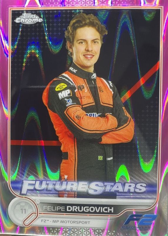 Felipe Drugovich 2022 Topps Chrome Formula 1 #87 Pink Refractor /75 PSA 10