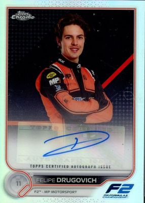 2020 Topps Chrome Formula 1 Felipe Drugovich Gold Wave Refractor /50 Auto PSA 9 F1 ドルゴビッチ　50枚限定　サイン　リフラクター