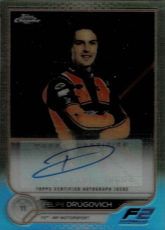 Felipe Drugovich 2022 Topps Chrome Formula 1 #CAC-FD Autographs - Gold Refractor /50 RAW