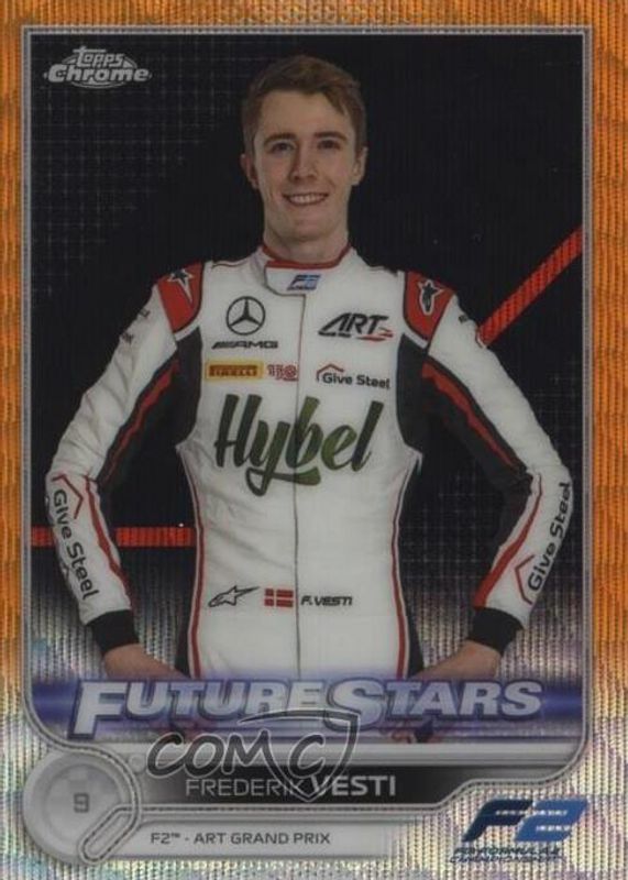 Frederik Vesti 2022 Topps Chrome Formula 1 #85 Orange Wave Refractor /25 RAW