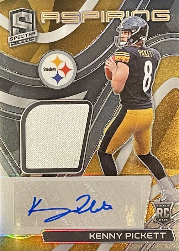 Kenny Pickett 2022 Spectra #APA-KPI Aspiring Patch Autographs /99 Rookie SGC 9.5