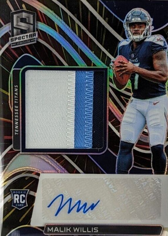 Malik Willis 2022 Spectra #225 Rookie Patch Auto - Hyper /75 RAW