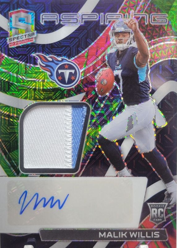 Malik Willis 2022 Spectra #225 Rookie Patch Auto - Meta /10 RAW