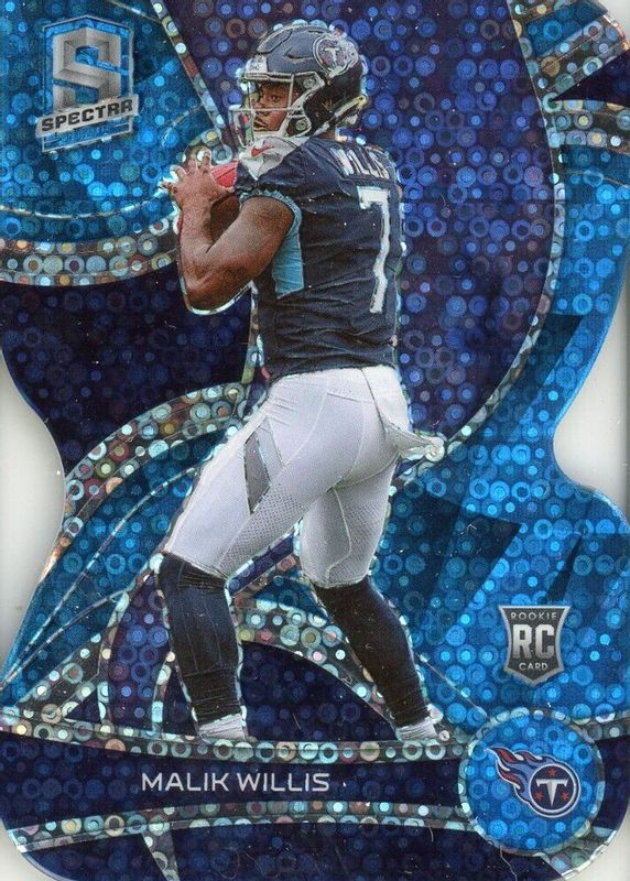 Malik Willis 2022 Spectra #138 Neon Blue Die-Cut /50 Rookie SGC 9.5