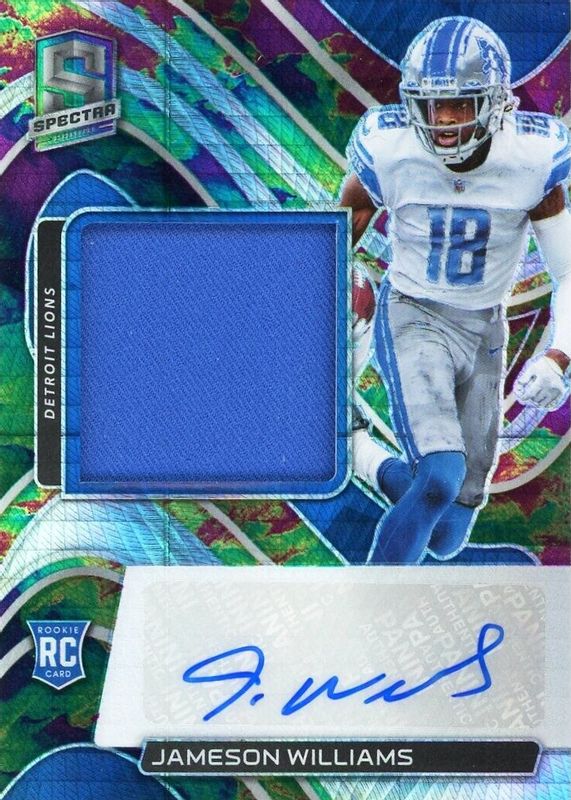 Jameson Williams 2022 Spectra #207 Rookie Patch Auto - Celestial /99 Rookie RAW