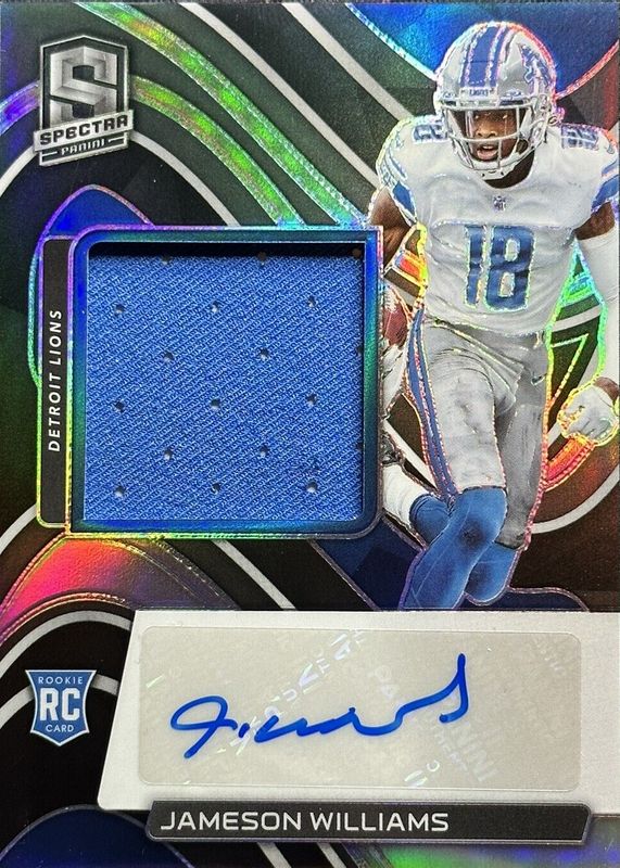 Jameson Williams 2022 Spectra #207 Rookie Patch Auto /125 RAW