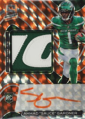 2022 Spectra #203 Rookie Patch Auto - Neon Orange /15