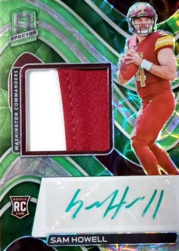 Sam Howell 2022 Spectra #241 Rookie Patch Auto - Neon Green /35 Rookie RAW