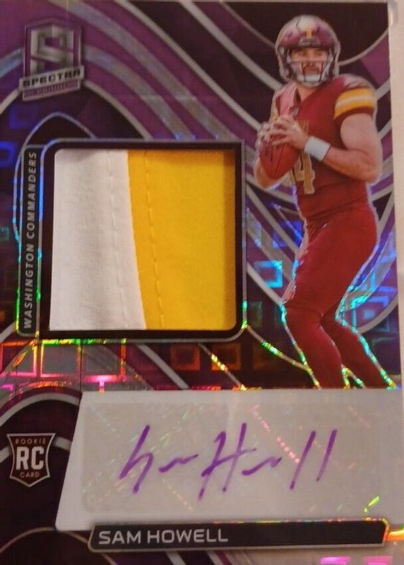 Sam Howell 2022 Spectra #241 Rookie Patch Auto - Neon Purple /30 Rookie PSA 10