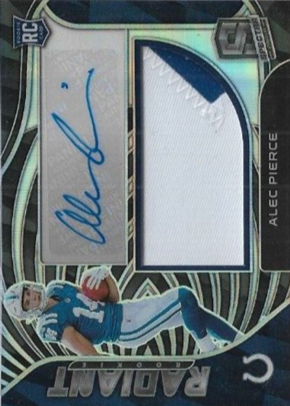 Alec Pierce 2022 Spectra #RAD-API Radiant Rookie Patch Signatures /99 Rookie SGC 9.5