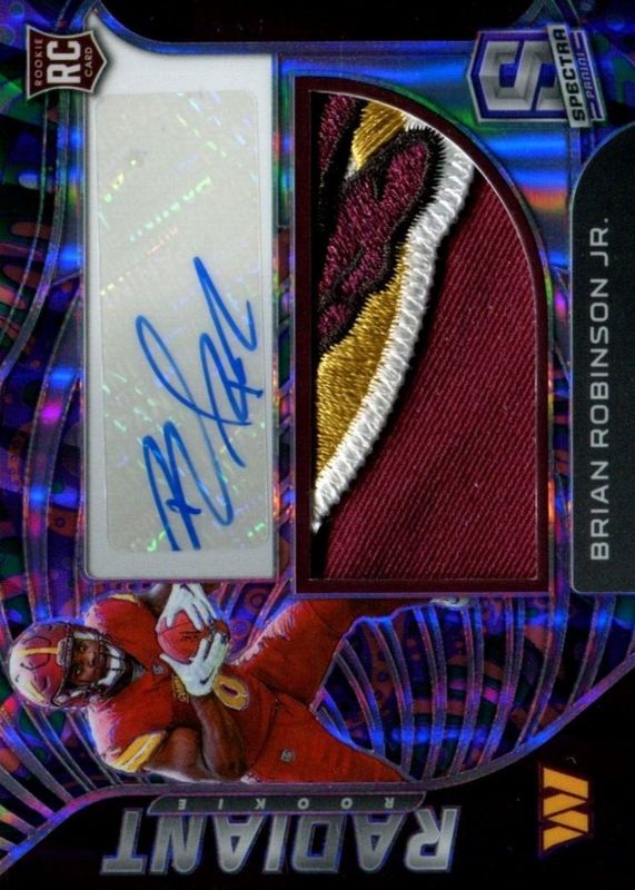 Alec Pierce 2022 Spectra #RAD-API Radiant Rookie Patch Signatures - Nike Swoosh Gold Laundry Tag /1 PSA 10