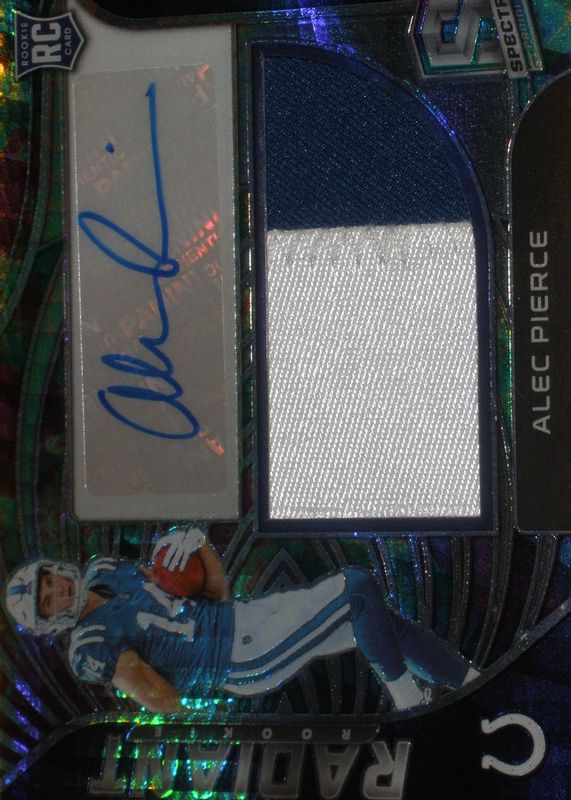 Alec Pierce 2022 Spectra #RAD-API Radiant Rookie Patch Signatures - Celestial /75 PSA 10