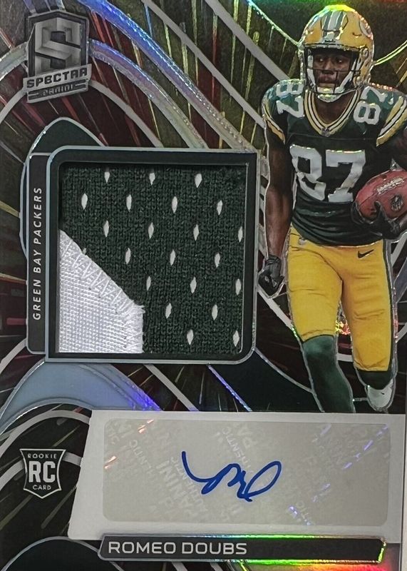 Romeo Doubs 2022 Spectra #238 Rookie Patch Auto - Hyper /75 RAW