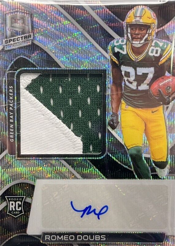 Romeo Doubs 2022 Spectra #238 Rookie Patch Auto - Wave /25 RAW