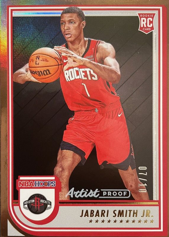 Jabari Smith Jr. 2022 Hoops #233 Artist Proof Gold /10 Rookie RAW
