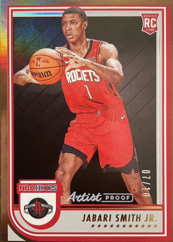 Jabari Smith Jr. 2022 Hoops #233 Artist Proof Gold /10 Rookie PSA 10