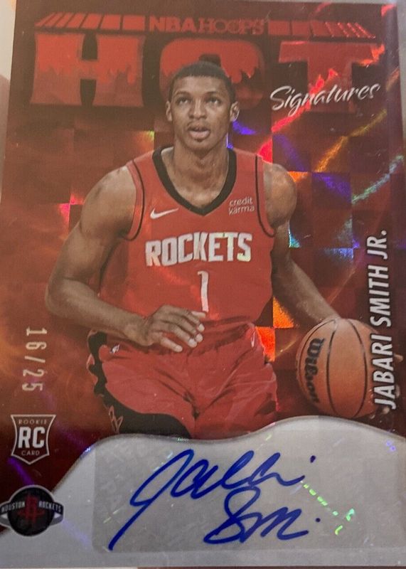Jabari Smith Jr. 2022 Hoops #HSR-JSJ Hot Signatures Rookies - Red /25 RAW