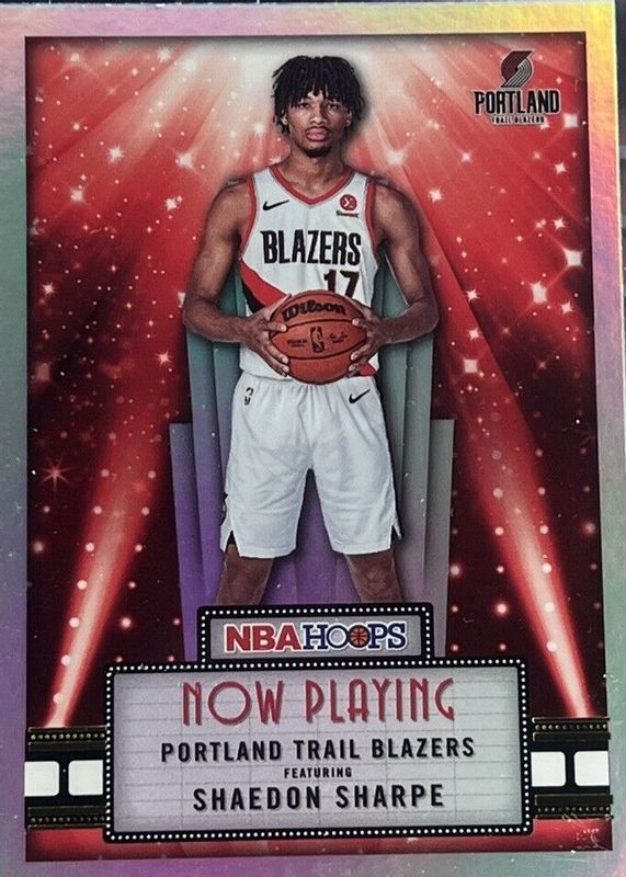 Shaedon Sharpe 2022 Hoops #7 Now Playing - Holo Rookie BGS 9