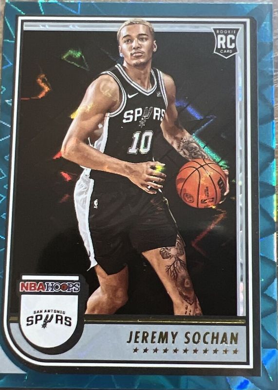 Jeremy Sochan 2022 Hoops #239 Teal Explosion Rookie SGC 9.5