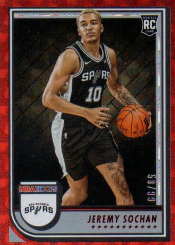 Jeremy Sochan 2022 Hoops #239 Hyper Red /99 Rookie SGC 10