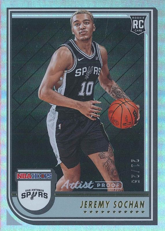 Jeremy Sochan 2022 Hoops #239 Artist Proof /25 Rookie RAW