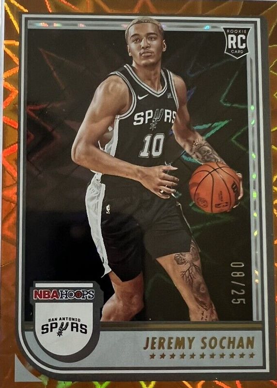 Jeremy Sochan 2022 Hoops #239 Orange Explosion /25 Rookie SGC 10