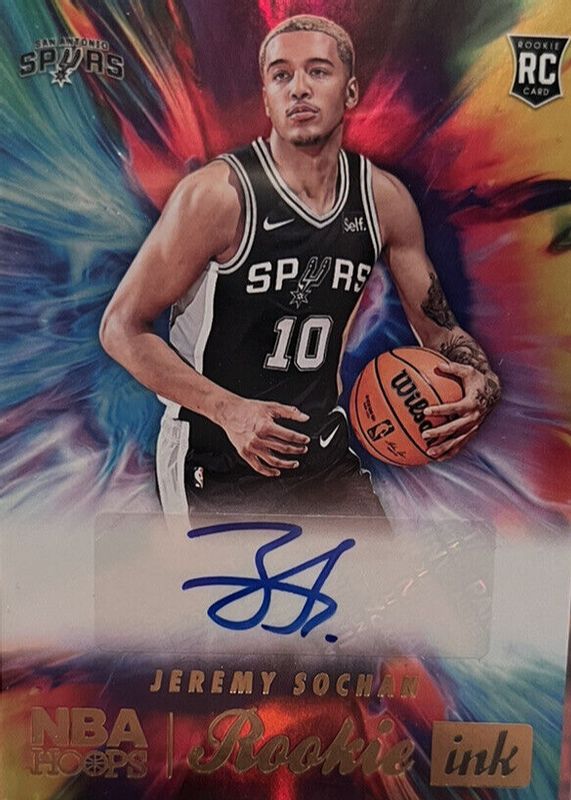 Jeremy Sochan 2022 Hoops #RI-JMS Rookie Ink - Hyper Gold Rookie SGC 9.5