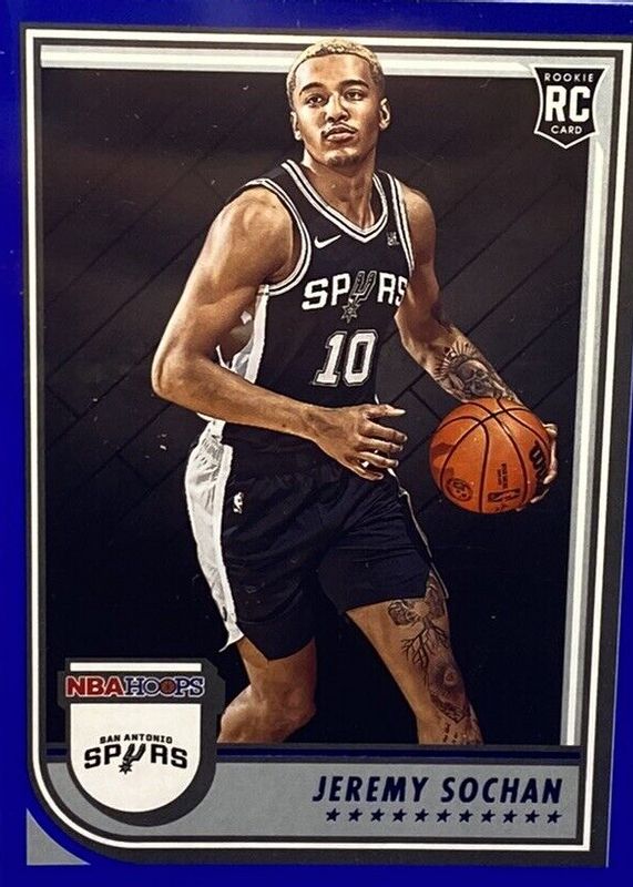 Jeremy Sochan 2022 Hoops #239 Blue Rookie RAW