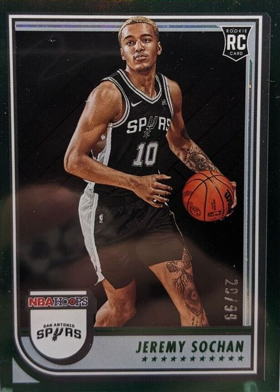 Jeremy Sochan 2022 Hoops #239 Green /99 Rookie RAW