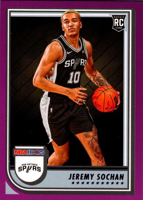 Jeremy Sochan 2022 Hoops #239 Purple Rookie SGC 9.5