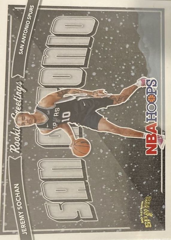 Jeremy Sochan 2022 Hoops #9 Rookie Greetings - Winter RAW