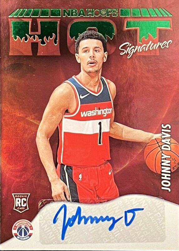 Johnny Davis 2022 Hoops #HSR-JDV Hot Signatures Rookies - Green RAW