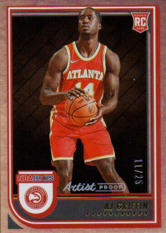 AJ Griffin 2022 Hoops #246 Artist Proof /25 Rookie BGS 9