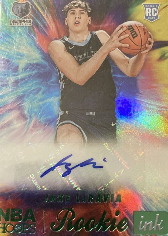 Jake LaRavia 2022 Hoops #RI-JLR Rookie Ink - Green RAW