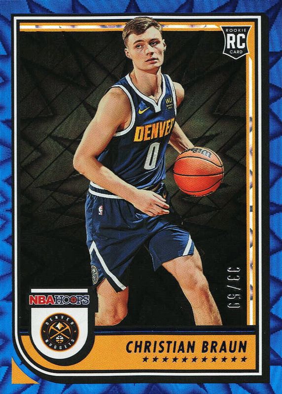 Christian Braun 2022 Hoops #251 Blue Explosion /59 Rookie PSA 10