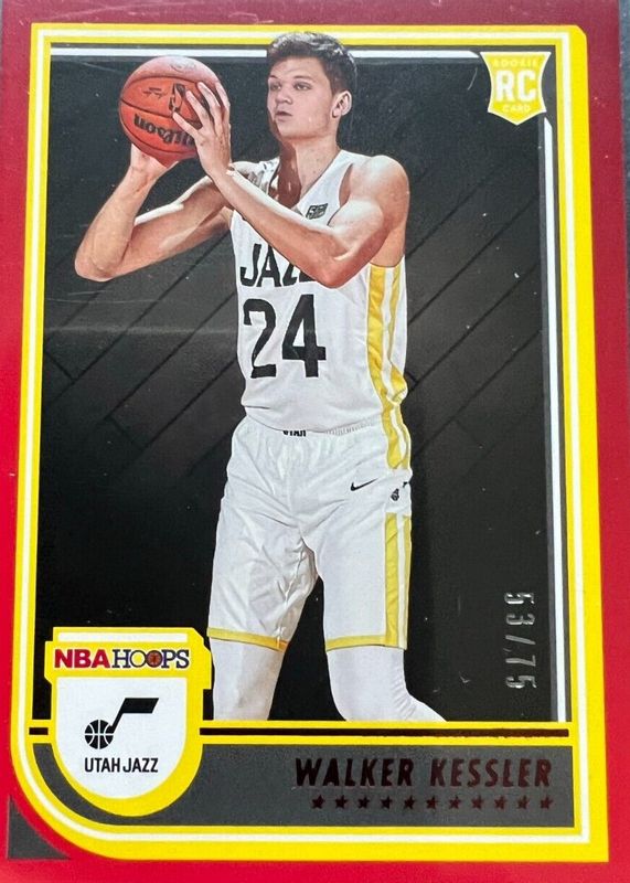 Walker Kessler 2022 Hoops #252 Red /75 Rookie RAW