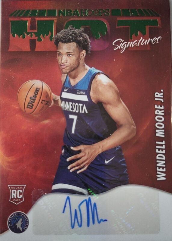 Wendell Moore Jr. 2022 Hoops #HSR-WDM Hot Signatures Rookies - Green PSA 10