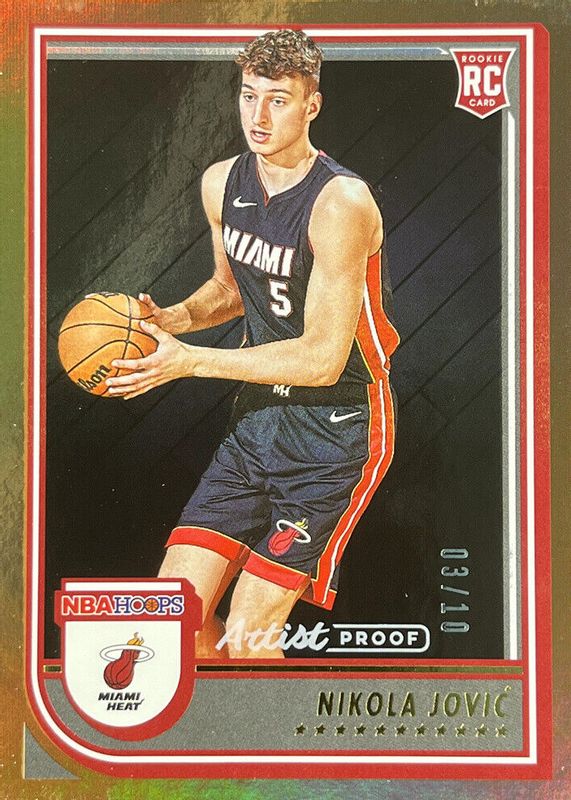 Nikola Jovic 2022 Hoops #256 Artist Proof Gold /10 Rookie SGC 10