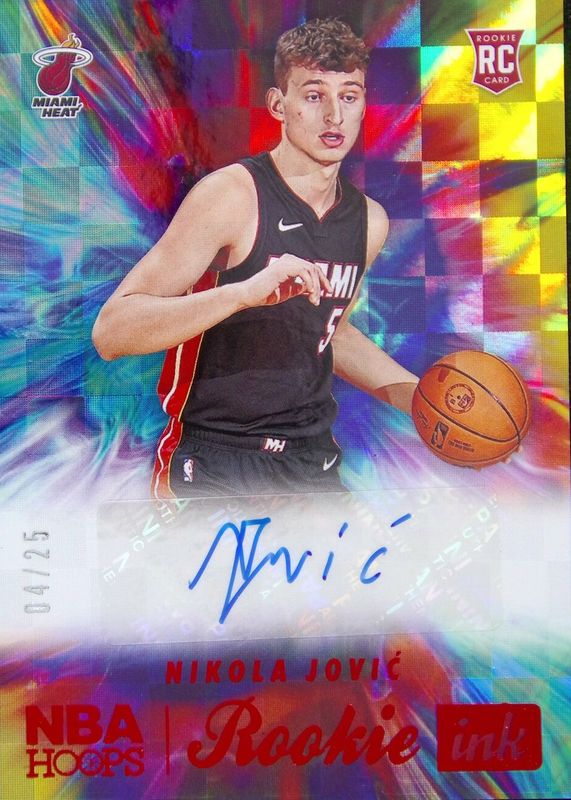 Nikola Jovic 2022 Hoops #RI-NKJ Rookie Ink - Red /25 PSA 10